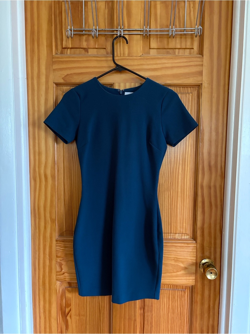 Likely Blue Cerulean Short-Sleeve Mini Sheath Dress